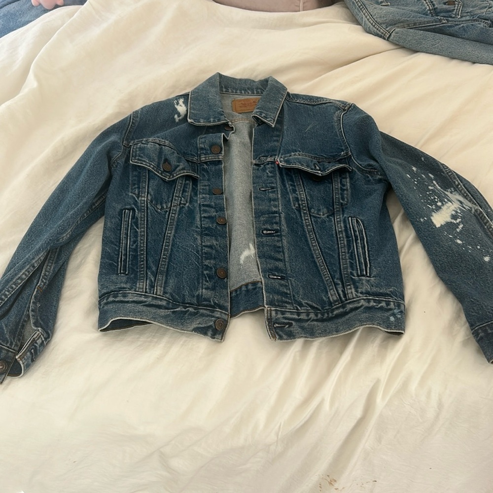 Vintage Levi’s jean jacket with bleach stain